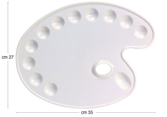 Palette en plastique, ovale, 27x35 cm