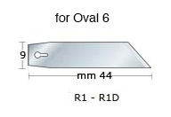 Lames de coupe à 90° pour Oval 6 - Par 50 