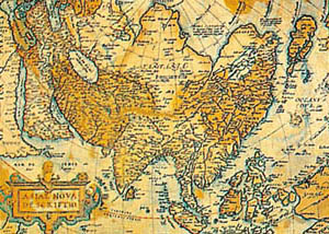 Gravure: Carte ancienne de l'Asie - 35x25 cm
