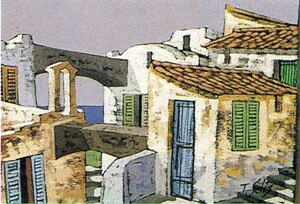 Gravure: Selis: Maisons - 35x50 cm