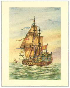 Gravure: Caravelle - 25x35 cm