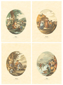 Série de 4 gravures: Les Saisons - 24x30 cm