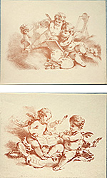 Série de 2 gravures: Putti - 30x24 cm