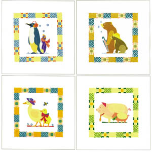 Série de 3 gravures: Baby Animals - cm 30x30