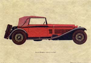 Gravure: Voitures: Alfa Romeo - cm 35x25