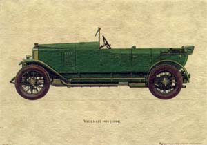 Gravure: Voitures: Vauxhall - cm 35x25