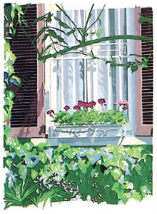 Gravure: Doi: Balcone con Fiori - 50x70 cm