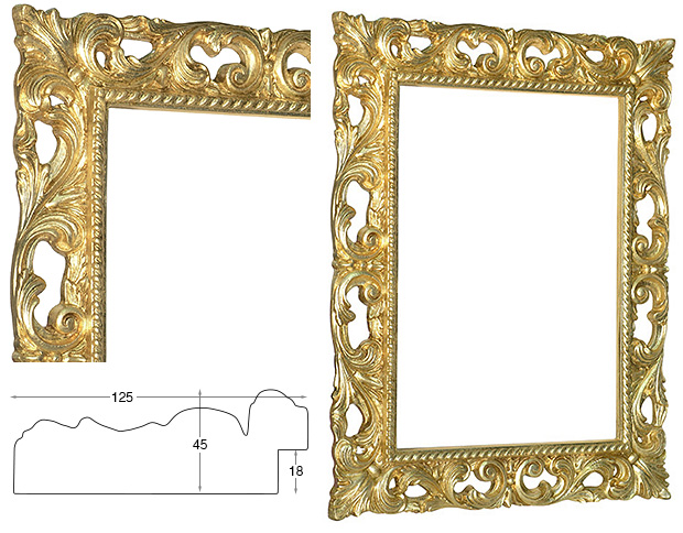Cadre décoré doré cm 60x80