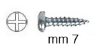 Vis, zingué, tête cyl., mm 2,9x7 - Par 2000 pces