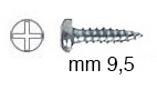 Vis, zingué, tête cyl., mm 2,9x9,5 - Par 2000 pces