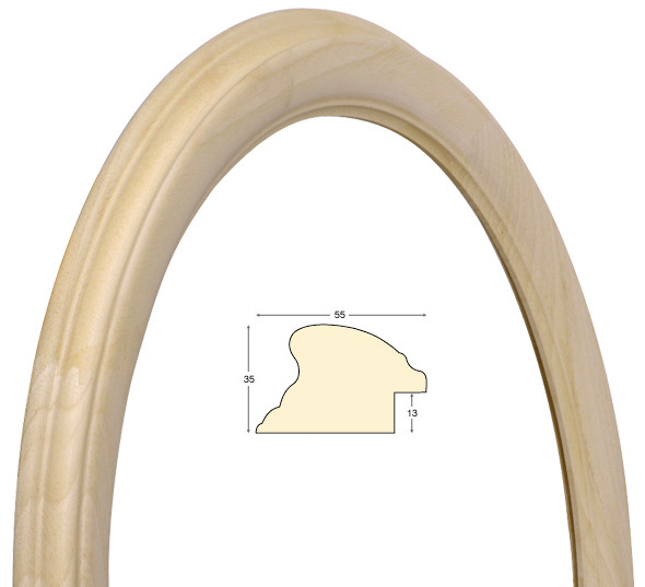 Cadre rond en bois brut diamètre 60 cm