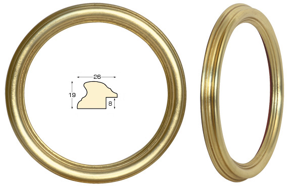 Cadre rond doré diamètre 20 cm