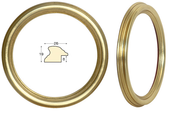 Cadre rond doré diamètre 24 cm