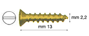 Vis fer laitoné, tête plate, mm 2,2x13 - Par 200 pces