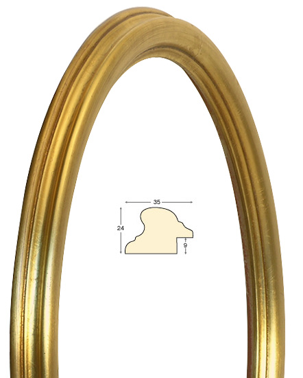 Cadre ovale doré 30x40 cm