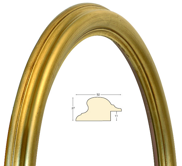Cadre ovale doré 35x45 cm