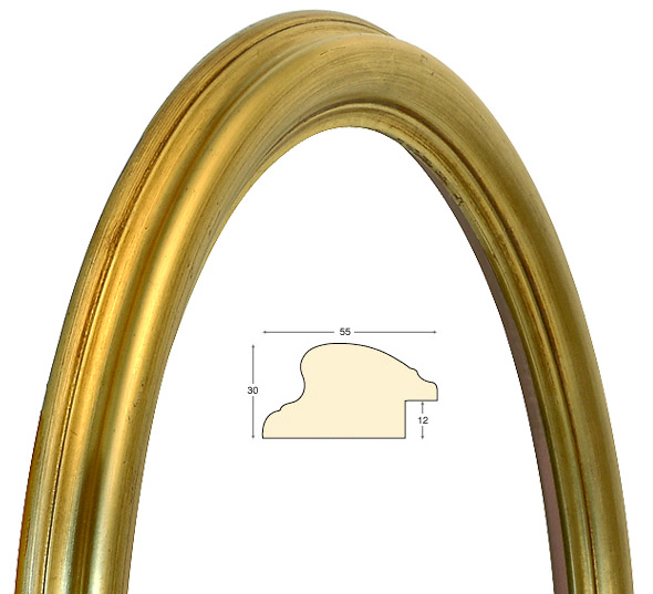 Cadre ovale doré 50x60 cm