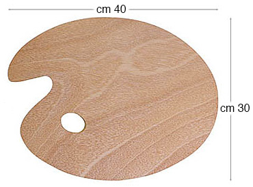 Palette en bois, ovale, 30x40 cm