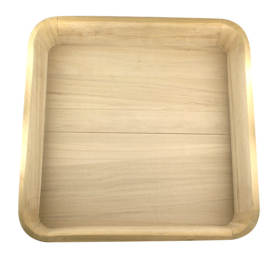 Set de 3 plateaux carrés en bois - 35 cm de côté