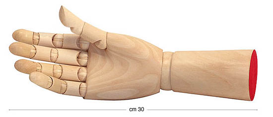 Main droite en bois - 30 cm