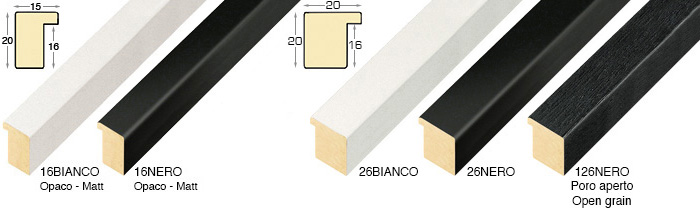 Série complète d'èchantillons à angle de la baguette 26-126 (4 pièces)