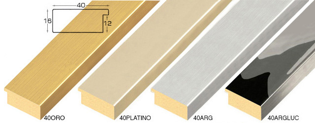 Baguette ayous, larg.40mm haut.16 - platine 