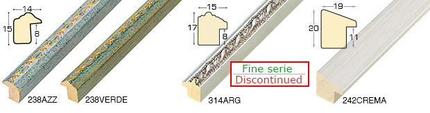 Série complète d'èchantillons à angle de la baguette 238 (4 pièces)