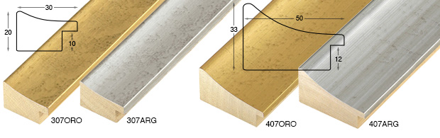 Série complète d'èchantillons à angle de la baguette 407 (4 pièces)