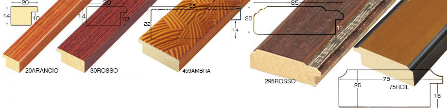 Série complète d'èchantillons à angle de la baguette 459 (2 pièces)