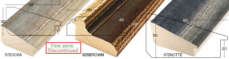 Série complète d'èchantillons à angle de la baguette 572 (2 pièces)