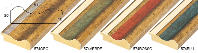 Série complète d'èchantillons à angle de la baguette 574 (5 pièces)