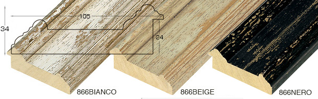 Série complète d'èchantillons à angle de la baguette 866 (3 pièces)