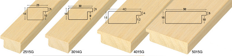 Baguette ayous, larg.15mm, haut.14mm - brute