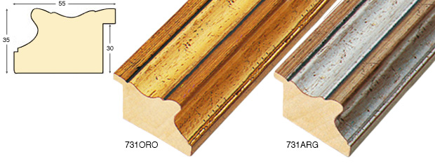 Série complète d'èchantillons à angle de la baguette 731 (2 pièces)