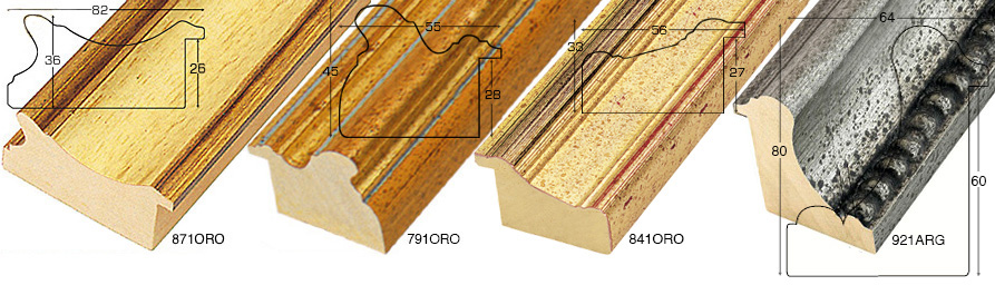 Echantillon à angle baguette 871ORO