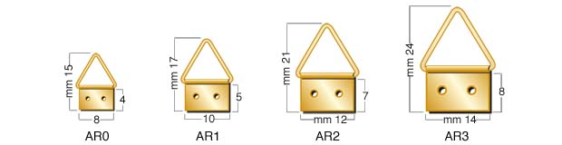 Attaches courtes acier laitonné n.0 - Par 1000