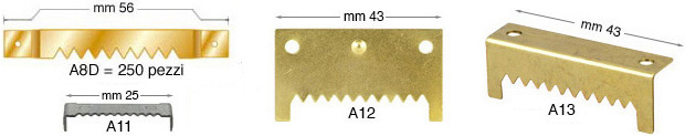 Attaches dentelées en fer laitonné - Par 250 