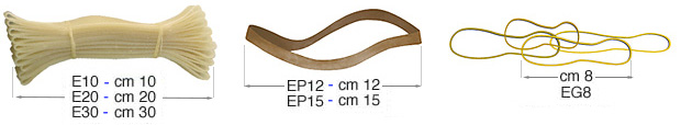 Paquets de 10 élastiques latex longueur 10 cm