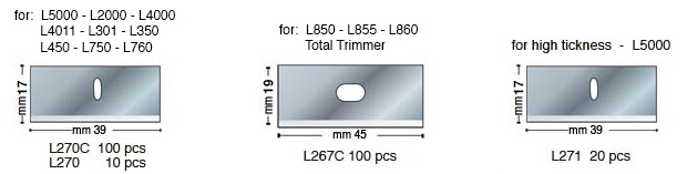 Lames p. instrument de découpe Logan - Par 100 pcs