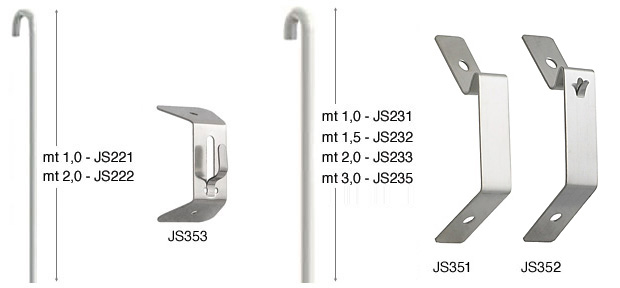 Tringle verticale blanche en acier, diam. 2 mm - 1 m