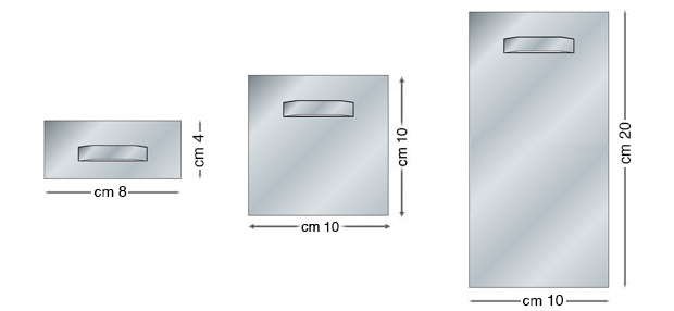 Plaquette en zinc autoadhésive pour miroirs lourds