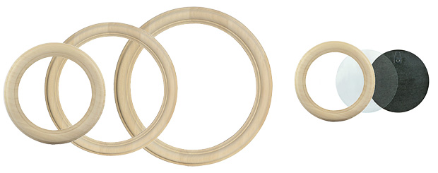 Cadre rond en bois brut diamètre 8 cm