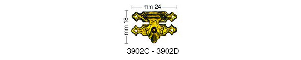 Fermoirs pour coffrets fer laiton. 24 mm - Par 50 