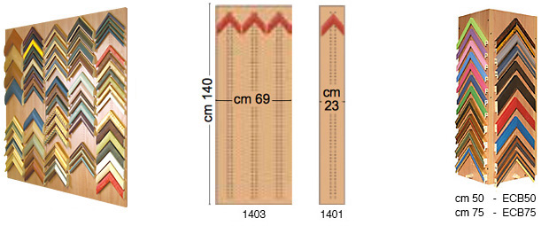 Panneaux échantillons baguettes, cerise, cm140, 3 rang.