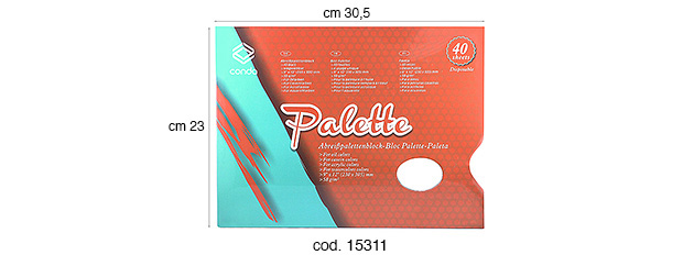 Palette en plastique, p. 40 f.lles papier, cm 23x30