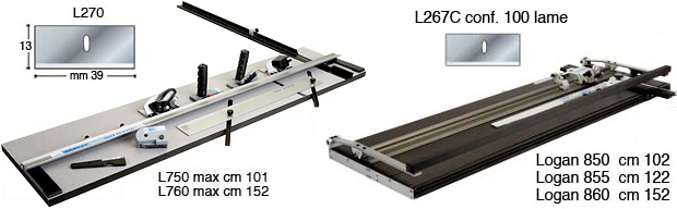 Outil de découpe des biseaux Logan 750 - Longueur de coupe cm 101
