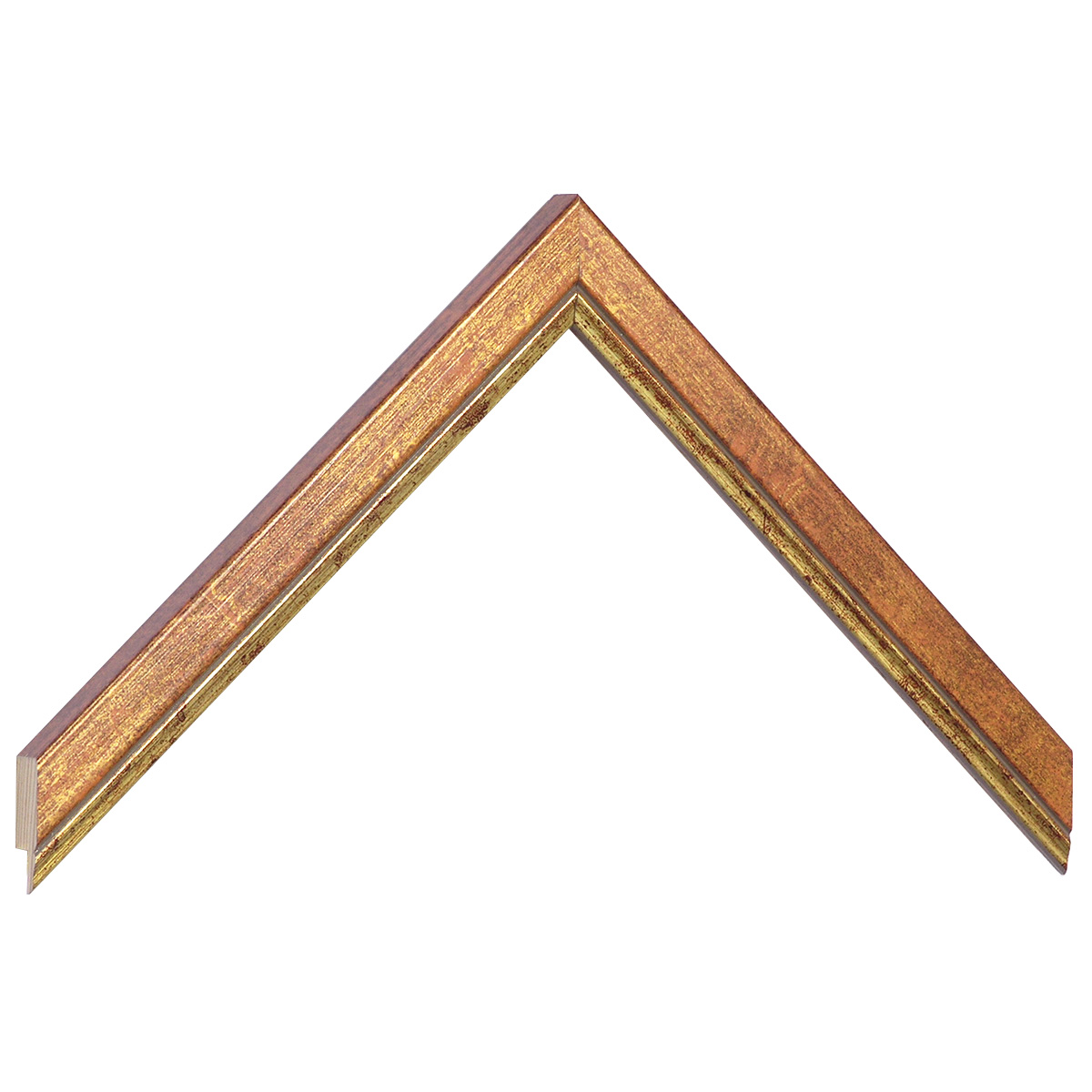 Baguette pin jointé, larg.18mm, haut.13mm - ocre, filet or -  Échantillons