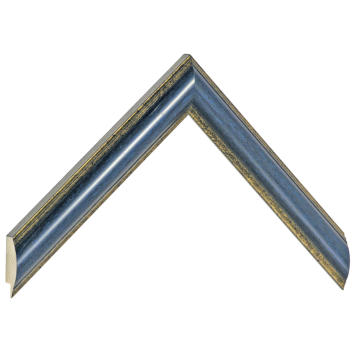 Baguette pin jointé larg.25mm, haut.19, forme arrondie - bleu fil or -  Échantillons