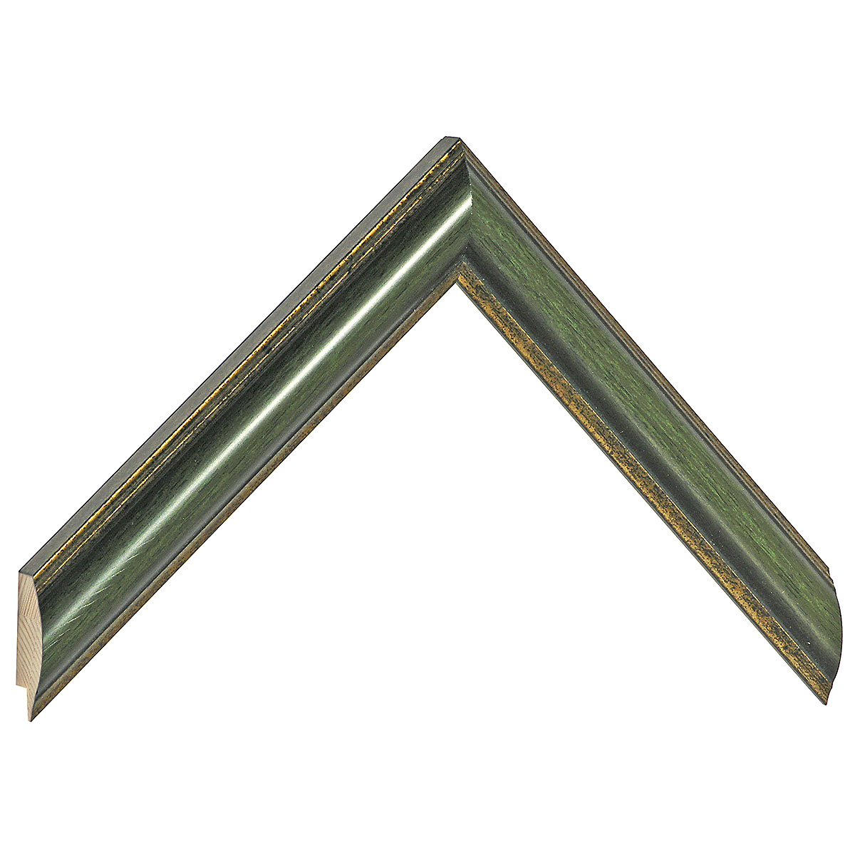 Baguette pin jointé larg.25mm, haut.19, forme arrondie - vert fil or -  Échantillons