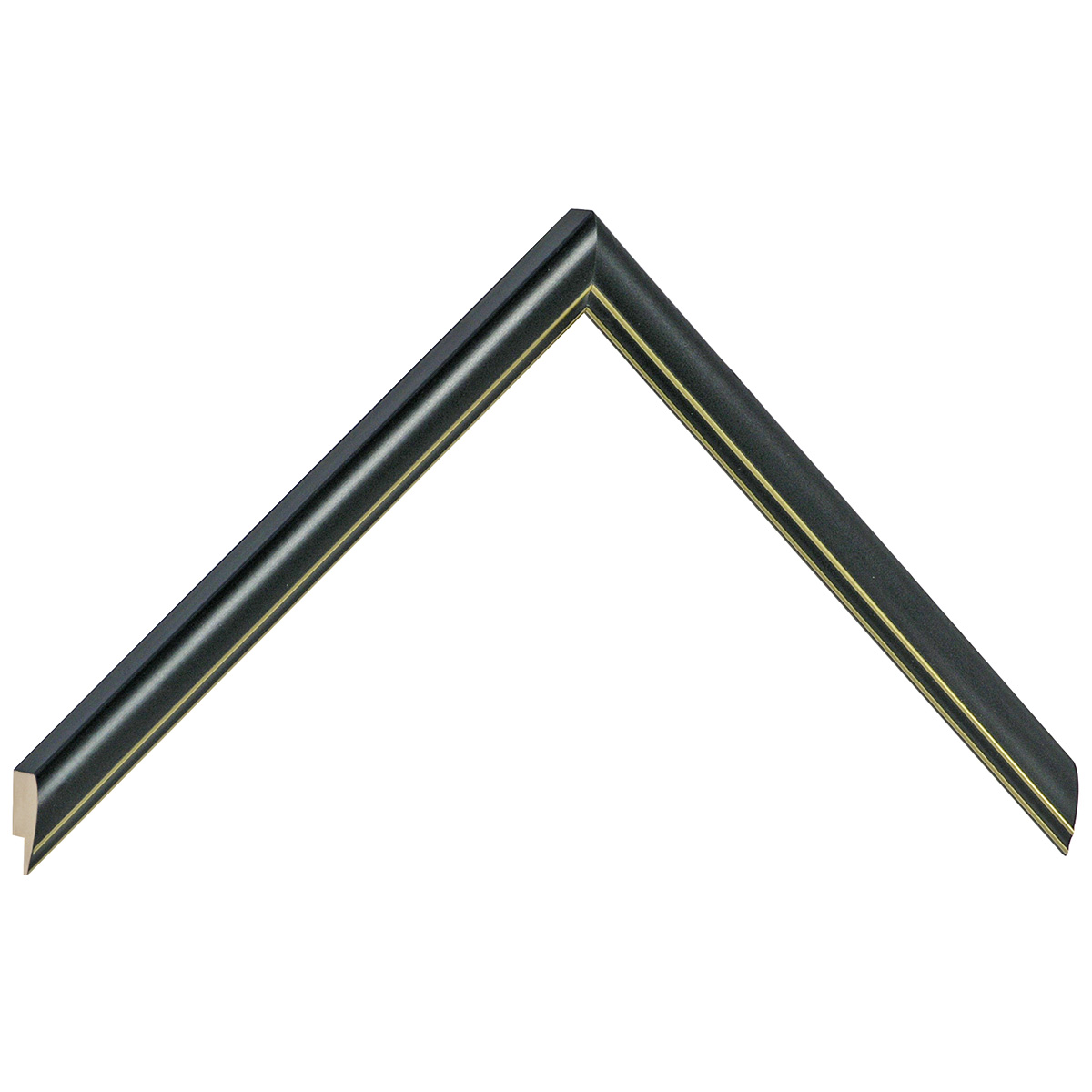 Baguette ayous jointé, larg.13mm - noir avec fil argent -  Échantillons